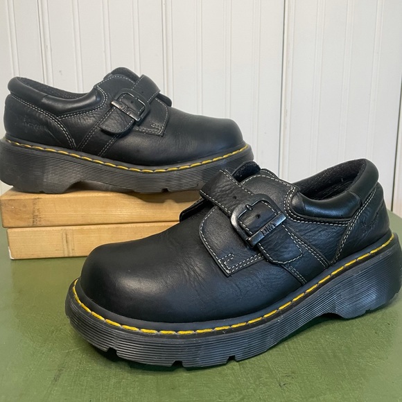 Dr. Martens Shoes - Dr Martens Buckled Monk Strap #3A78 Chunky Platforms